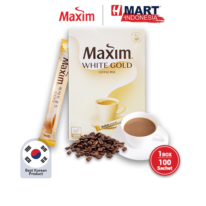 Jual Maxim White Gold Coffee Mix Kopi Moka Korea 100 Sachet Shopee