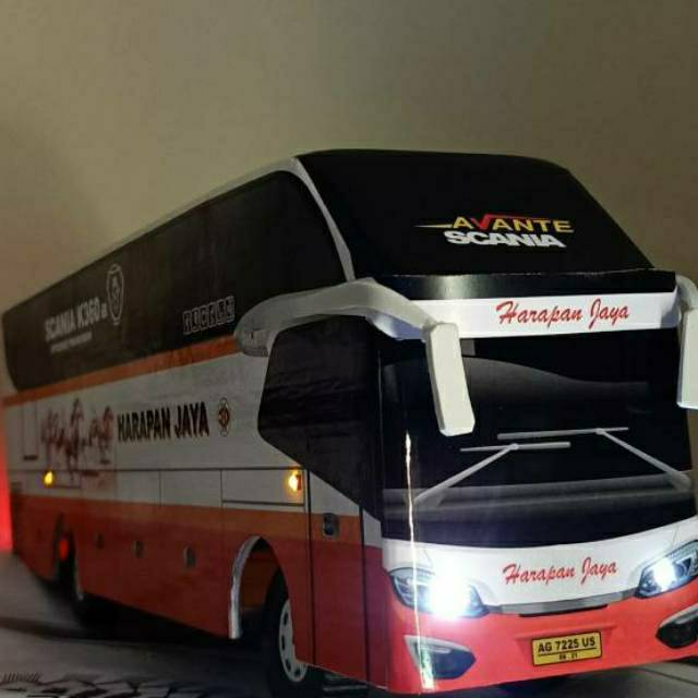 Jual Miniatur Bus Bis Mainan Bus Bis Harapan Jaya Avante Lampu