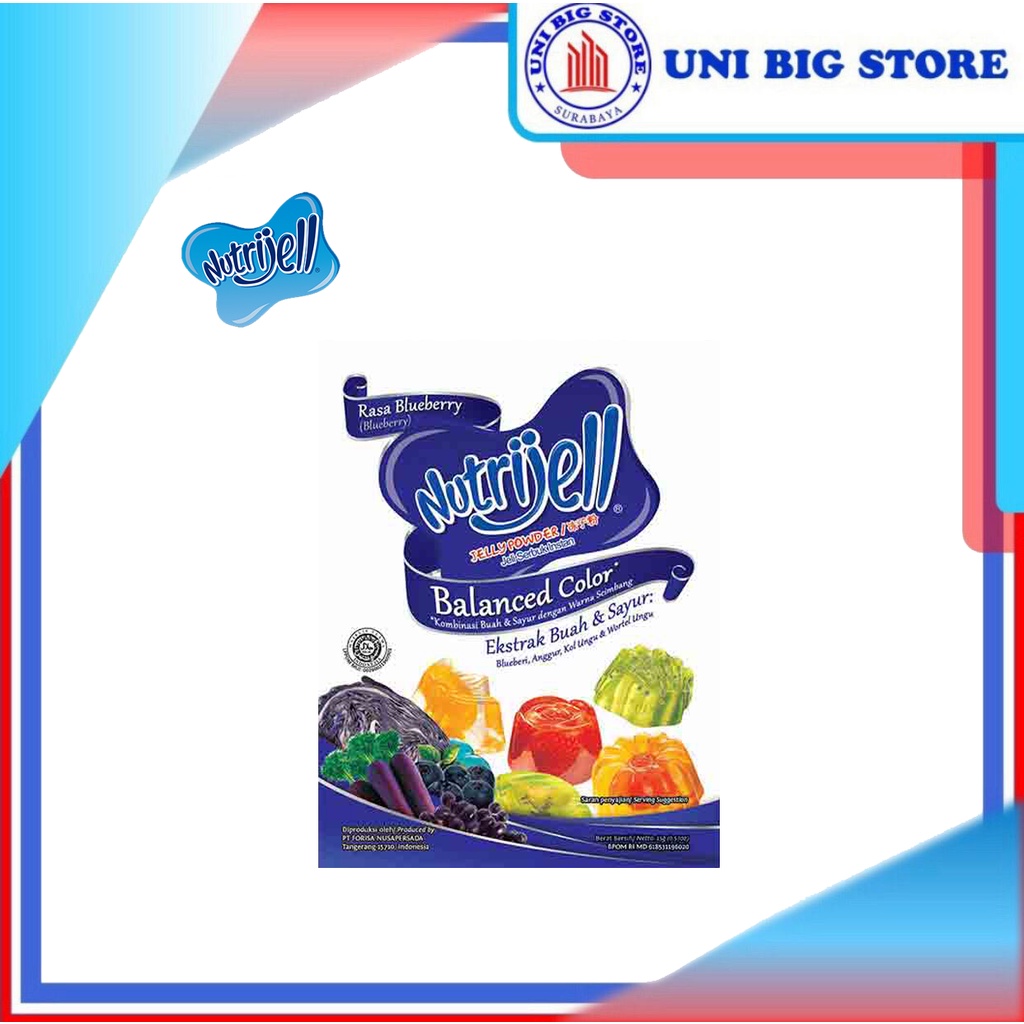 Jual Nutrijell Jelly Balanced Color Blueberry 15 Gr Jeli Agar Blueberi