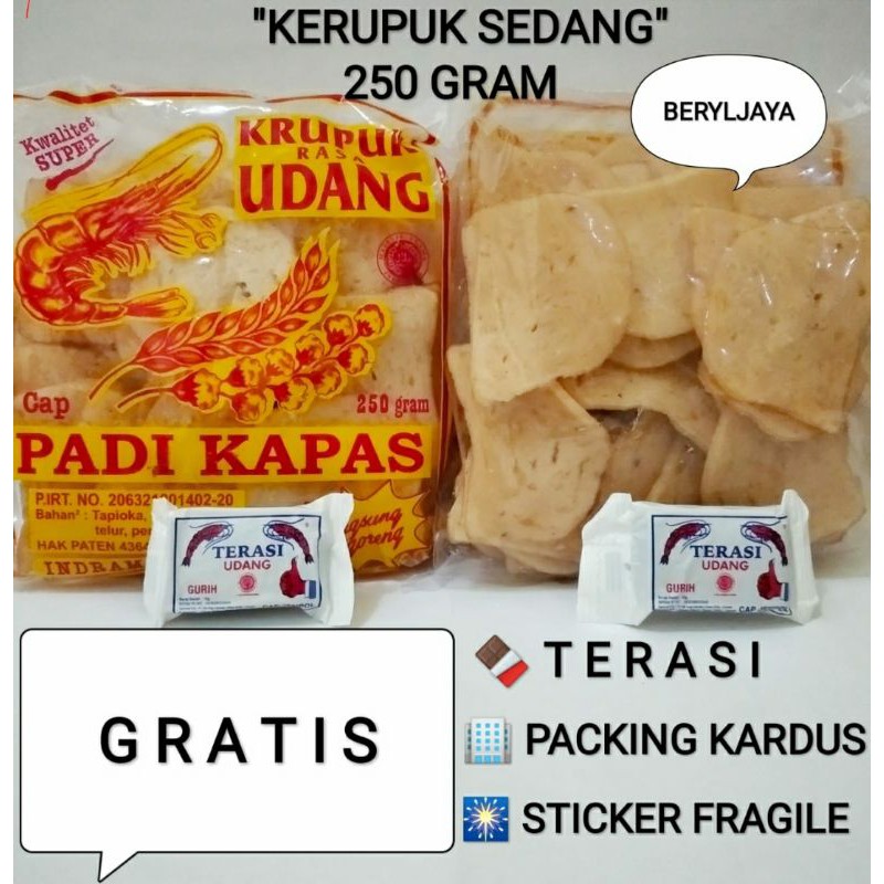 Jual Krupuk Udang Padi Kapas Khas Cirebon ASLI PABRIK GRATIS Terasi