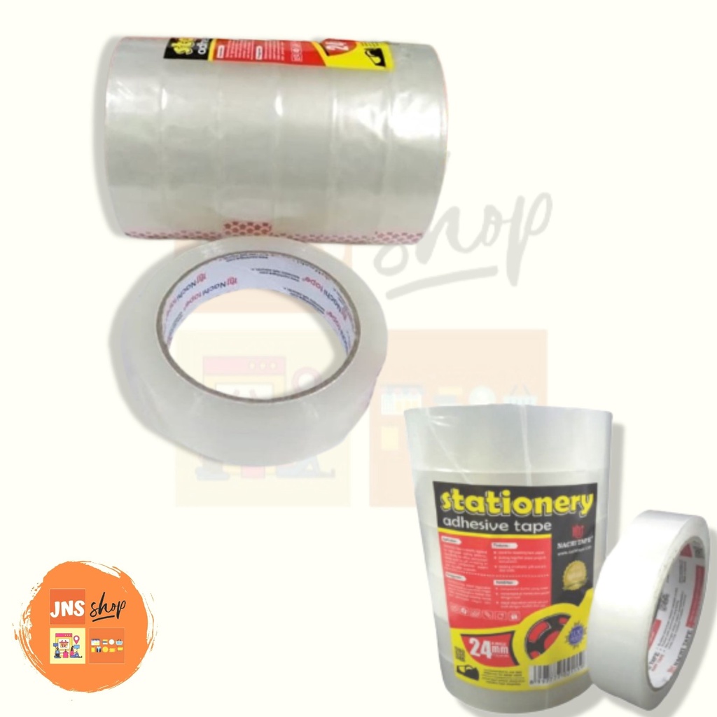 Jual ISOLASI 24MM NACHI Tape Lakban Plakban Bening Selotip Isolasi SLOP