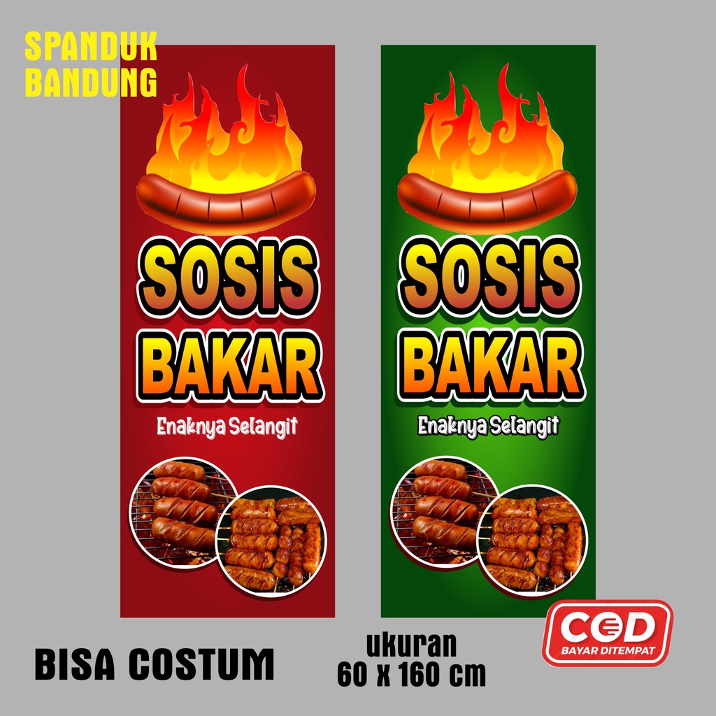 Jual SPANDUK SOSIS BAKAR BANNER SOSIS BAKAR Uuran X Cm Banner Sosis Shopee Indonesia