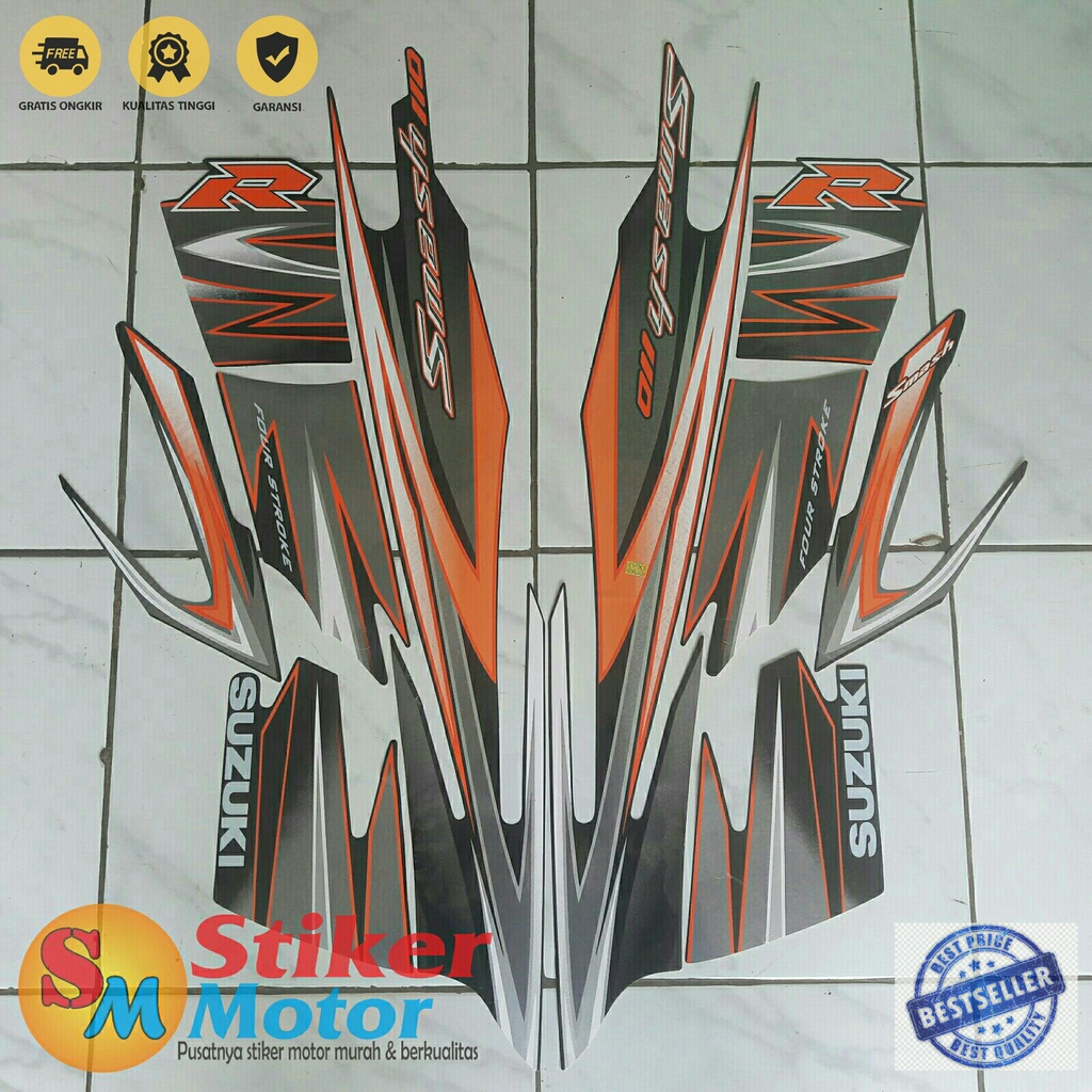 Jual STRIPING STICKER LIS LES POLET BODY MOTOR SMASH 110R 2009 FULL