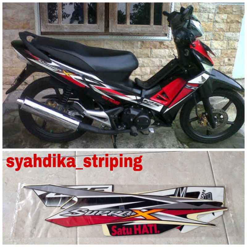 Jual STIKER STRIPING LIS BODY MOTOR HONDA SUPRA X 125 R SATU HATI 2013