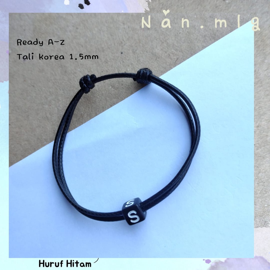 Jual Gelang Inisial Huruf Hitam Kayu Shopee Indonesia