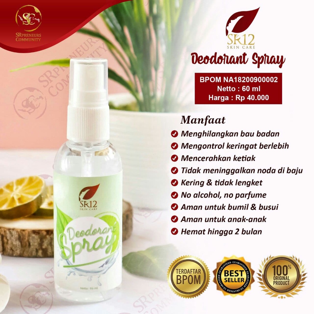 Jual Deodorant Spray SR12 60 Ml Paling Hits Shopee Indonesia