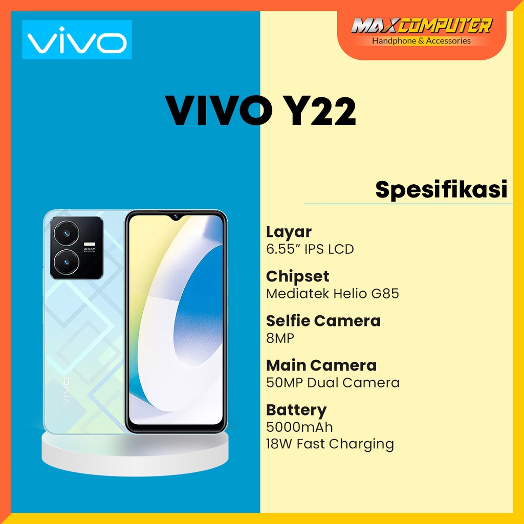 Jual Vivo Y22 Helio G85 5000mAh 18W Fast Charging Shopee Indonesia