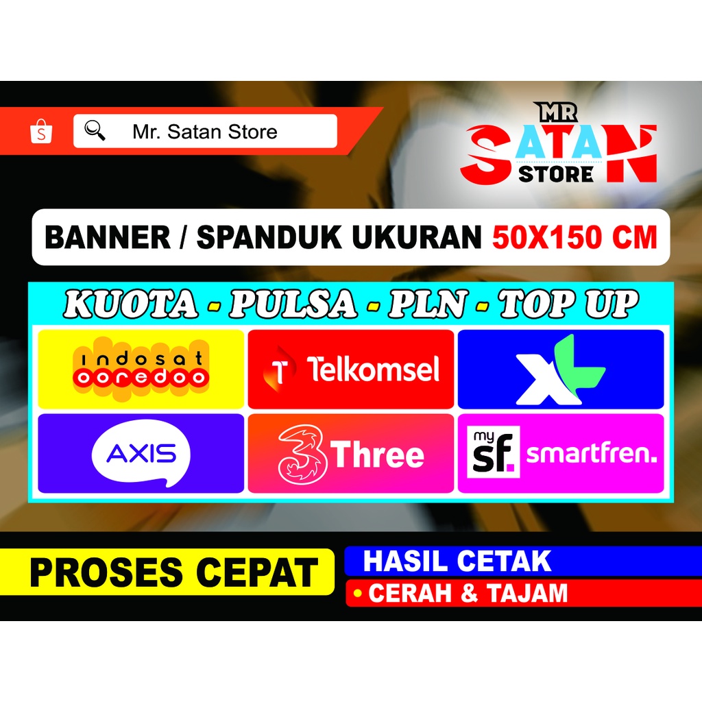 Jual Cetak Banner Konter Logo Hiasan Dinding Ukuran X Cm Shopee