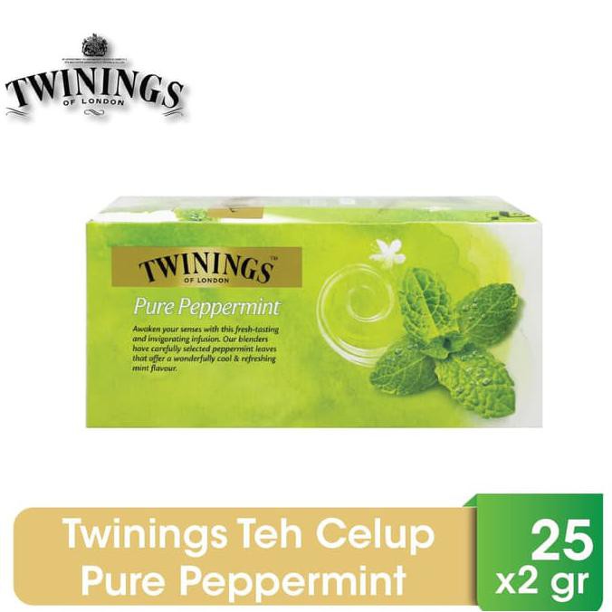 Jual TEA 17 74 TWININGS TEH CELUP PURE PEPPERMINT 25X2GR TOKO TEH