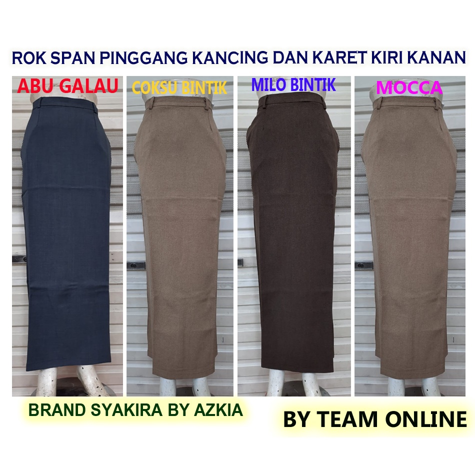 Jual Rok Span Syakira Merah Maroon Silver Putih Hitam Kuning Dongker