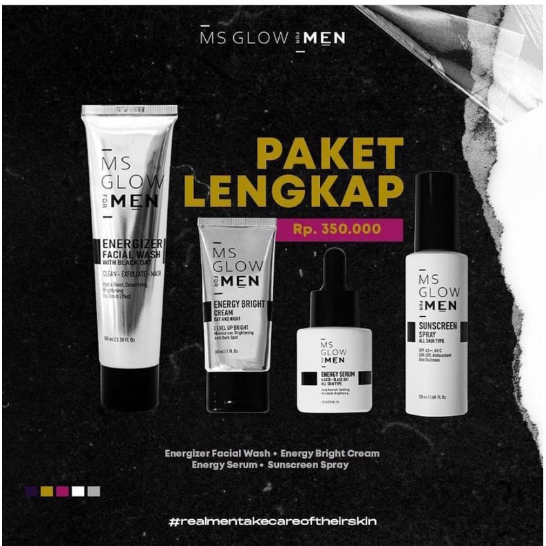 Jual Paket Wajah MS GLOW FOR MEN Lengkap Shopee Indonesia