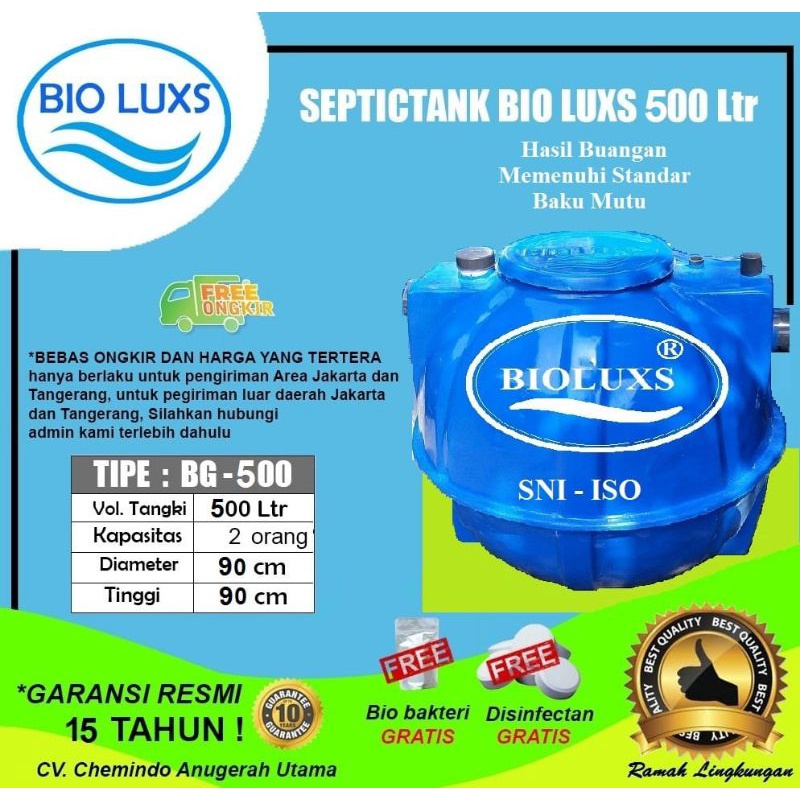 Jual Septictank Bioluxs Bionet BG 500 Liter BULAT Harga Utk Jakarta