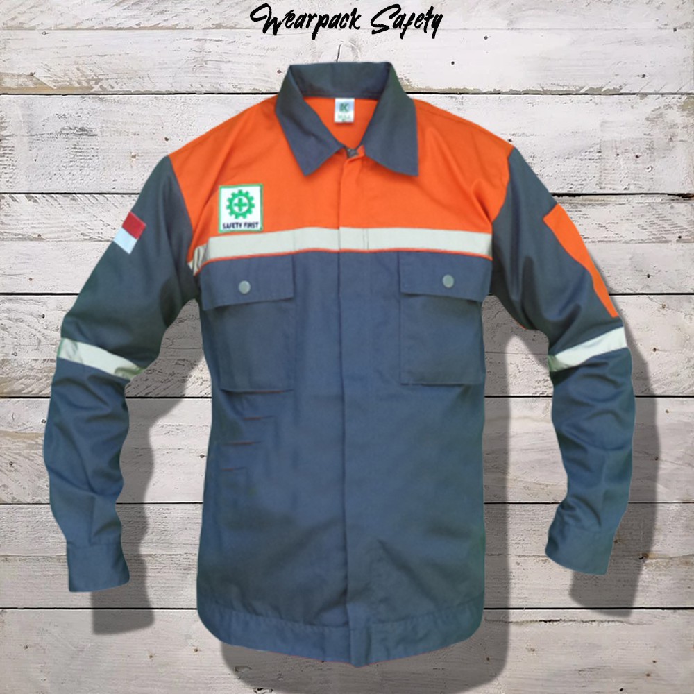 Jual Wearpack Safety Abu Orange Atasan Wearpack Lengan Panjang Seragam