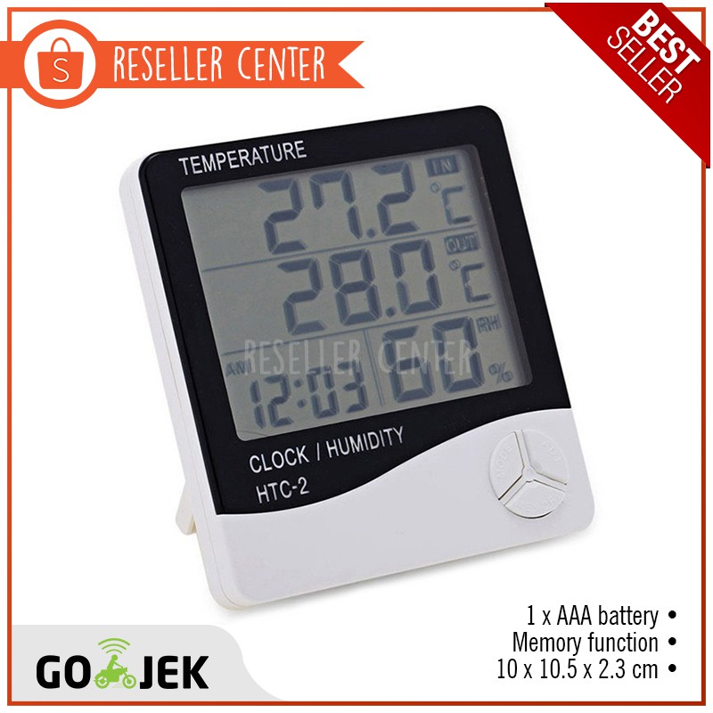 Jual TERMOMETER HTC 2 Alat Pengukur Suhu Humidity Digital Temperature