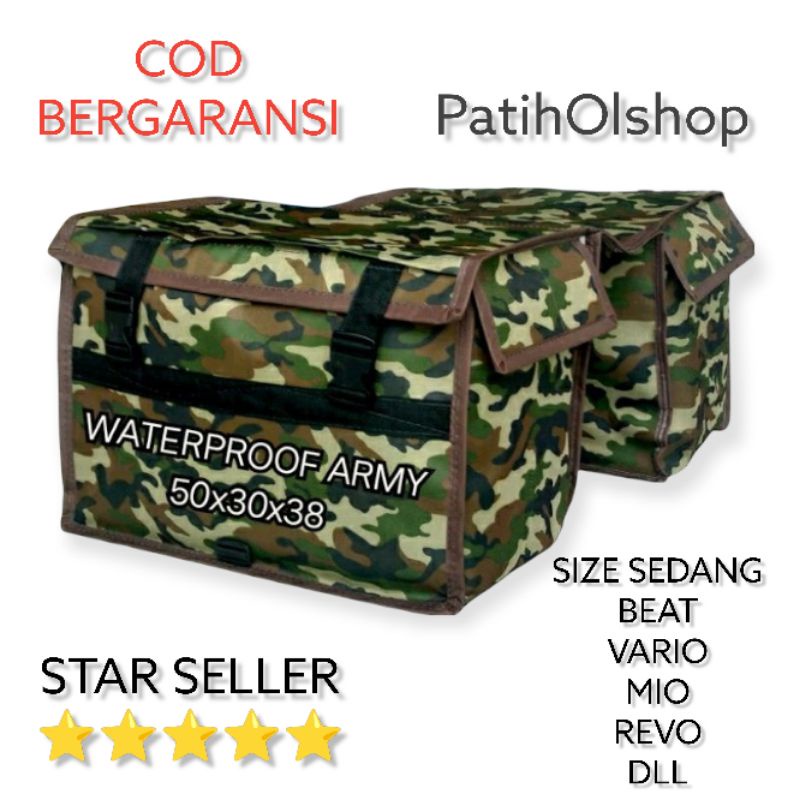 Jual WATERPROOF ARMY TAS KANDEK MOTOR ANTI AIR TAS KURIR TAS OBROK