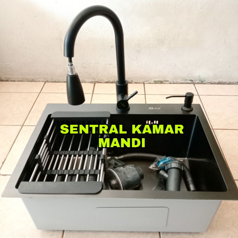 Jual Paket Kitchen Sink Black X Bak Cuci Piring Hitam Kran