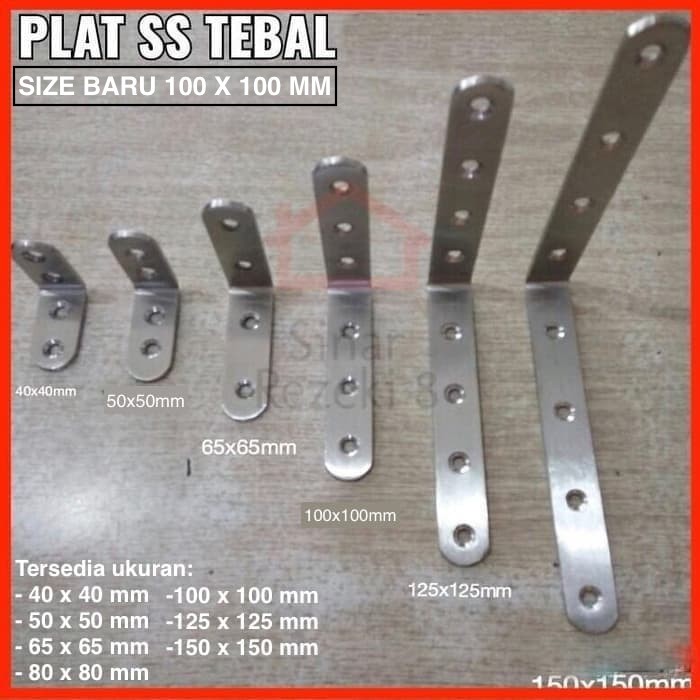 Jual Siku L X Mm Stainless Steel Tebal Cm Rak Penyangga Kayu