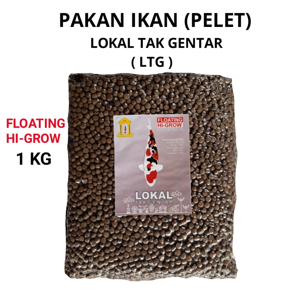 Jual Pakan Ikan Koi Lokal Tak Gentar LTG HI GROW 1KG Shopee Indonesia