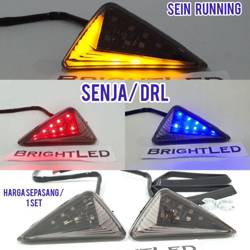 Jual Lampu Sein Drl Led Tempel Sen Lexus Segitiga 2 Warna Running