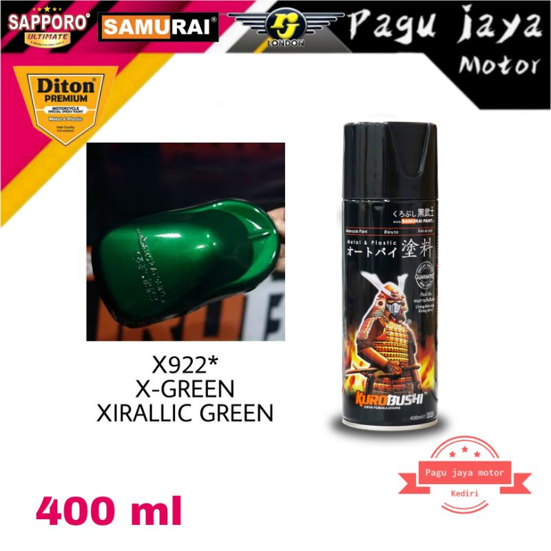 Jual SAMURAI PAINT XIRALLIC GREEN HIJAU X922 X GREEN 400ml Cat Semprot