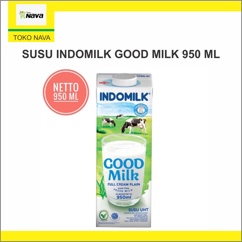 Jual Susu Indomilk Good Milk Full Cream Plain Susu UHT 950 Ml Shopee