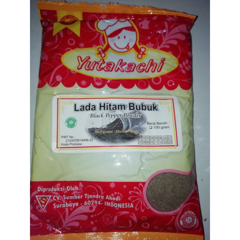 Jual BUMBU REMPAH YUTAKACHI LADA HITAM BUBUK BLACK PEPPER POWDER