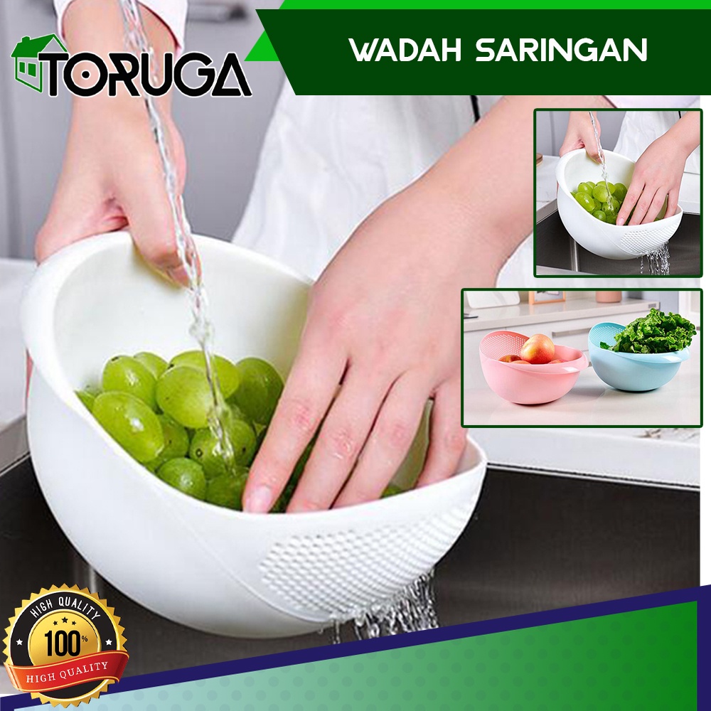 Jual Wadah Baskom Saringan Cuci Beras Sayuran Buah Tirisan Penyaring