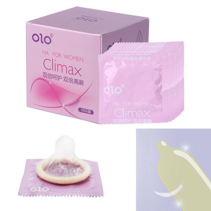 Jual Condom Olo Climax Ultra Thin Hyaluronic Acid Latex Kondom Oio