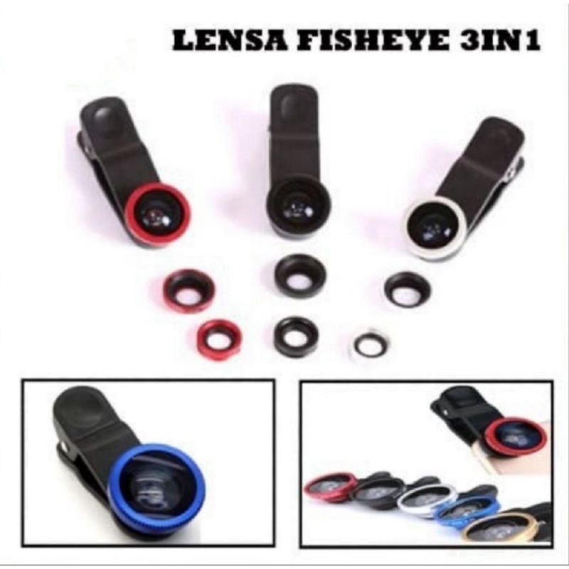 Jual Fisheye 3 In 1 Lensa Tambahan Kamera Hp Lensa Fisheye Superwhite