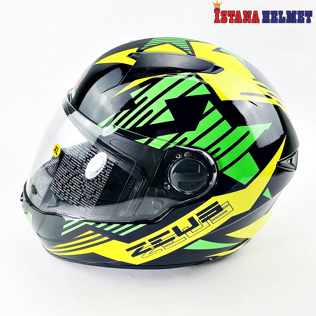 Jual Helm Zeus Al Black Green Full Face Gratis Dark Visor