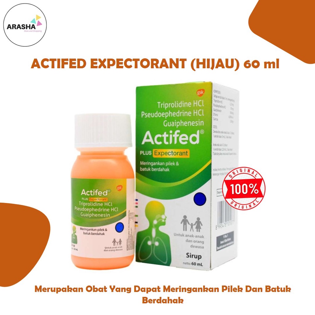 Jual ACTIFED HIJAU 60 ML Obat Batuk Berdahak Gejala Flu Bersin Bersin