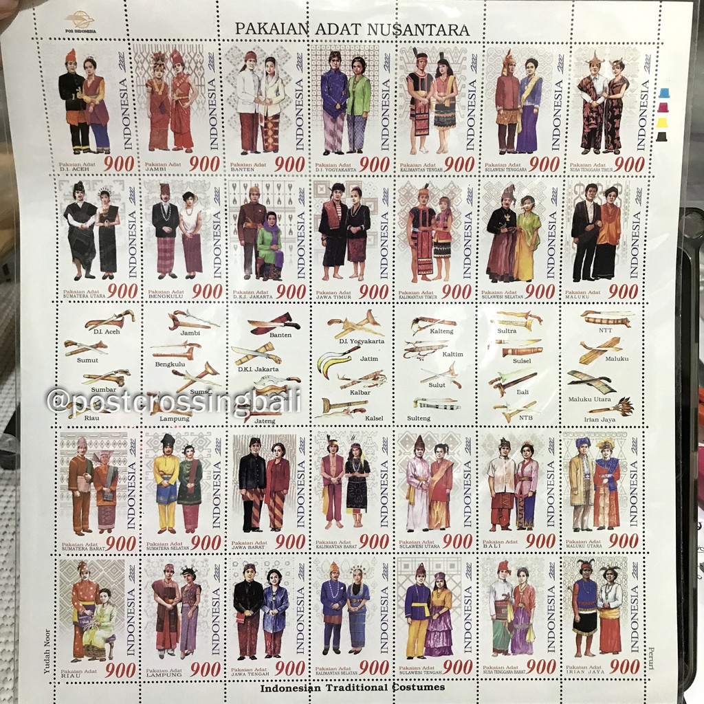 Jual Prangko Pakaian Adat Nusantara 2000 Traditional Costumes Pos