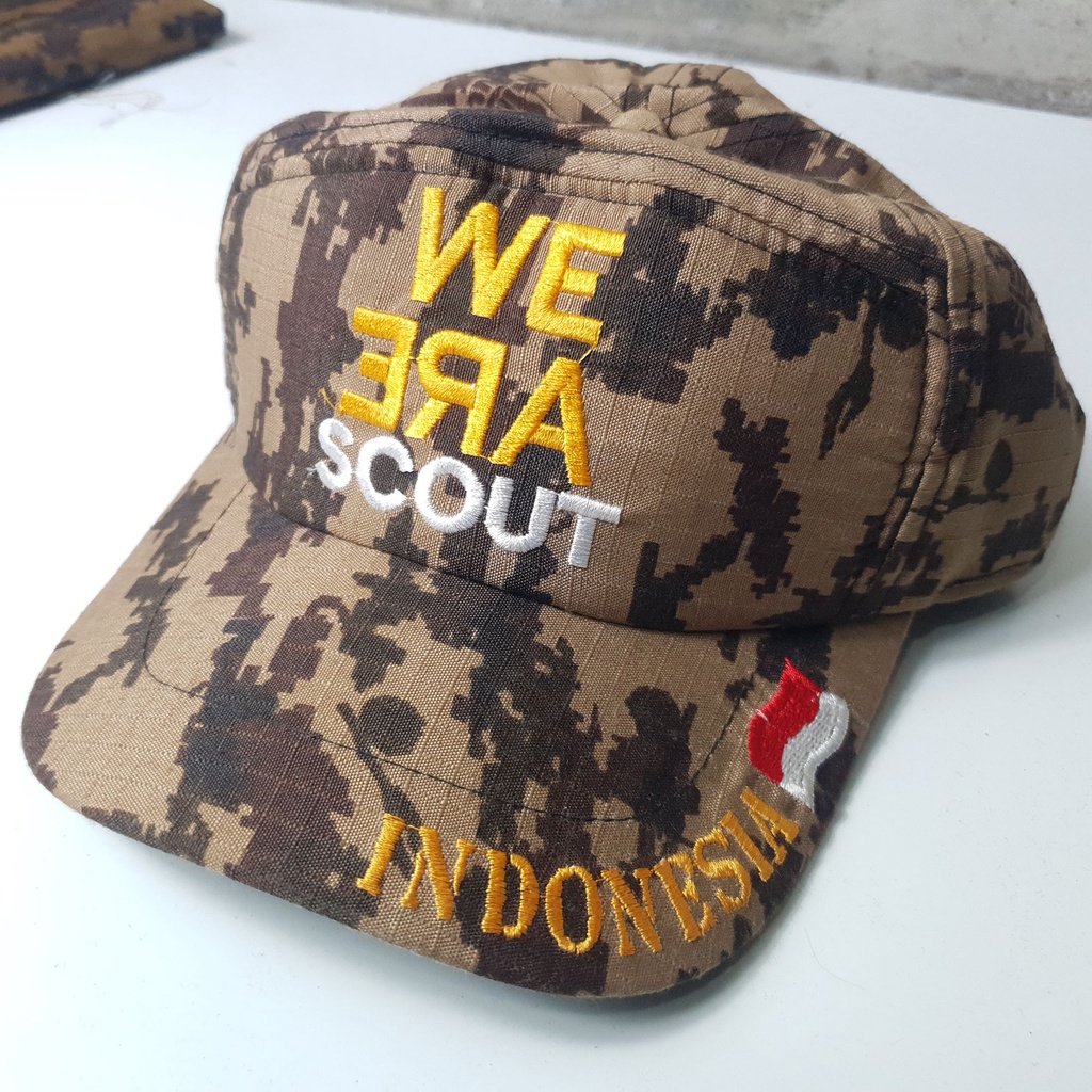 Jual Topi Pramuka Lapangan Loreng Scout Bordir Wosm Kedai Pramuka