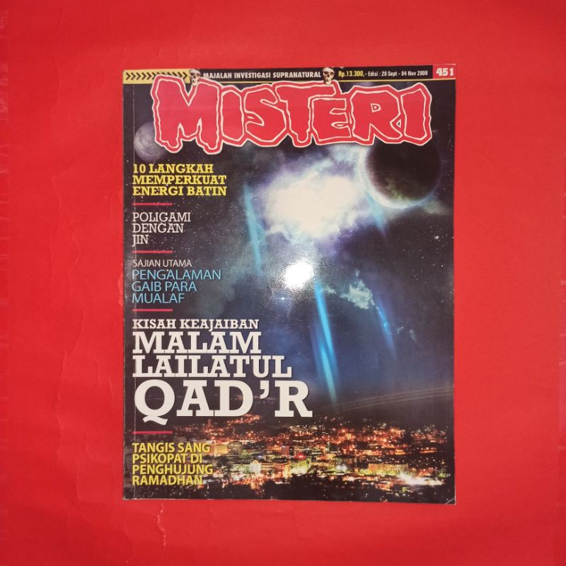 Jual Majalah Misteri Edisi 20 September 04 November 2008 No 451