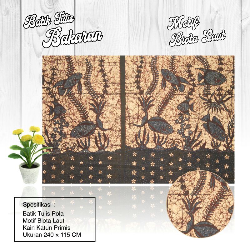 Jual Kain Batik Tulis Premium Batik Bakaran Motif Biota Laut Shopee