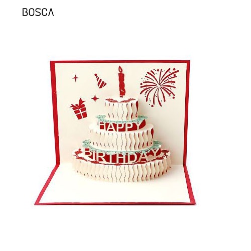 Jual Bosca Living Birthday Greeting Card Pop Up 3D Kartu Ucapan