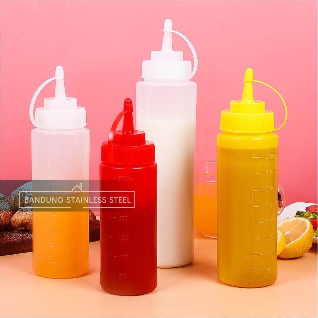 Jual Botol Saos Dengan Garis Dispenser Saus Plastik Mayonaise Kecap