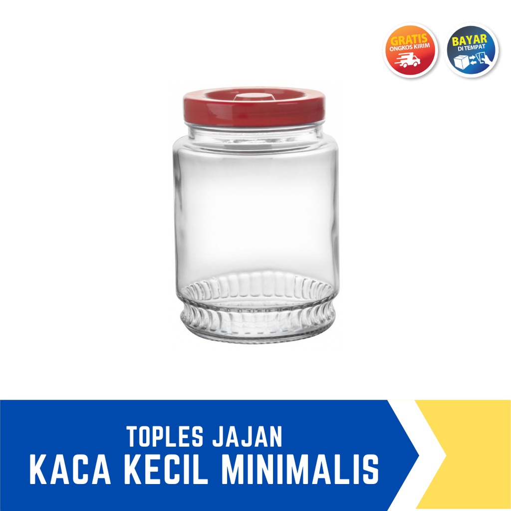 Jual Toples Kaca Lebaran Model Toples Cendol Tutup Plastik 1000 Ml