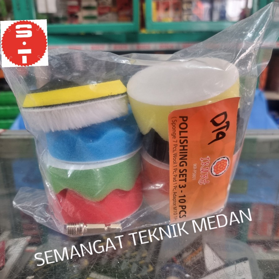 Jual Pcs Busa Bulu Polish Poles Foam Wool Velcro Adaptor M Set