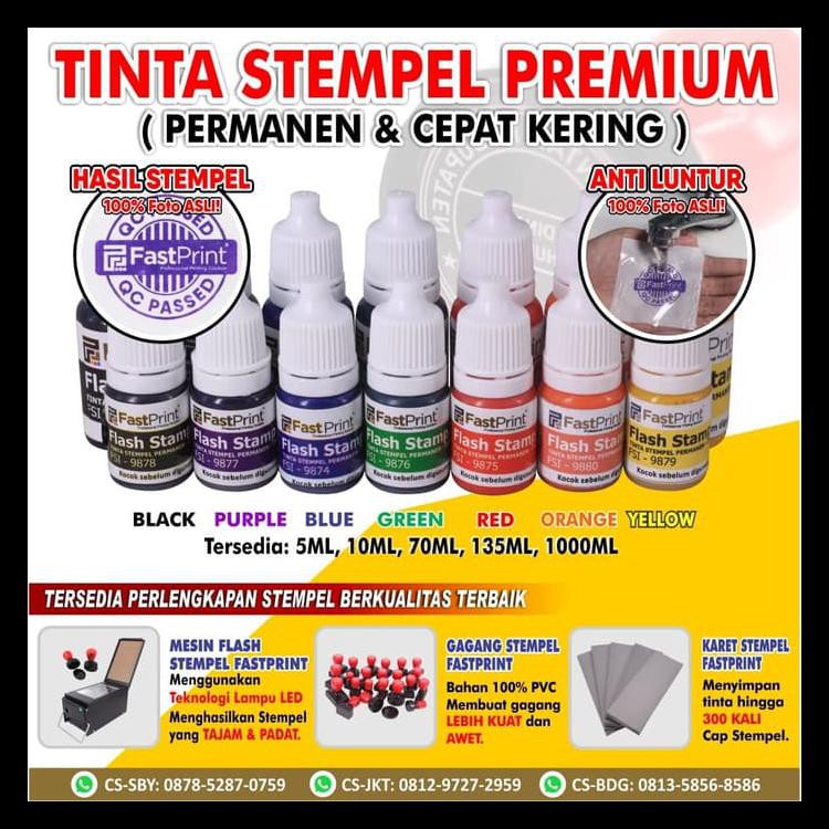 Jual Tinta Stempel Flash Fast Print Warna Ungu Purple Ink Ml Kode