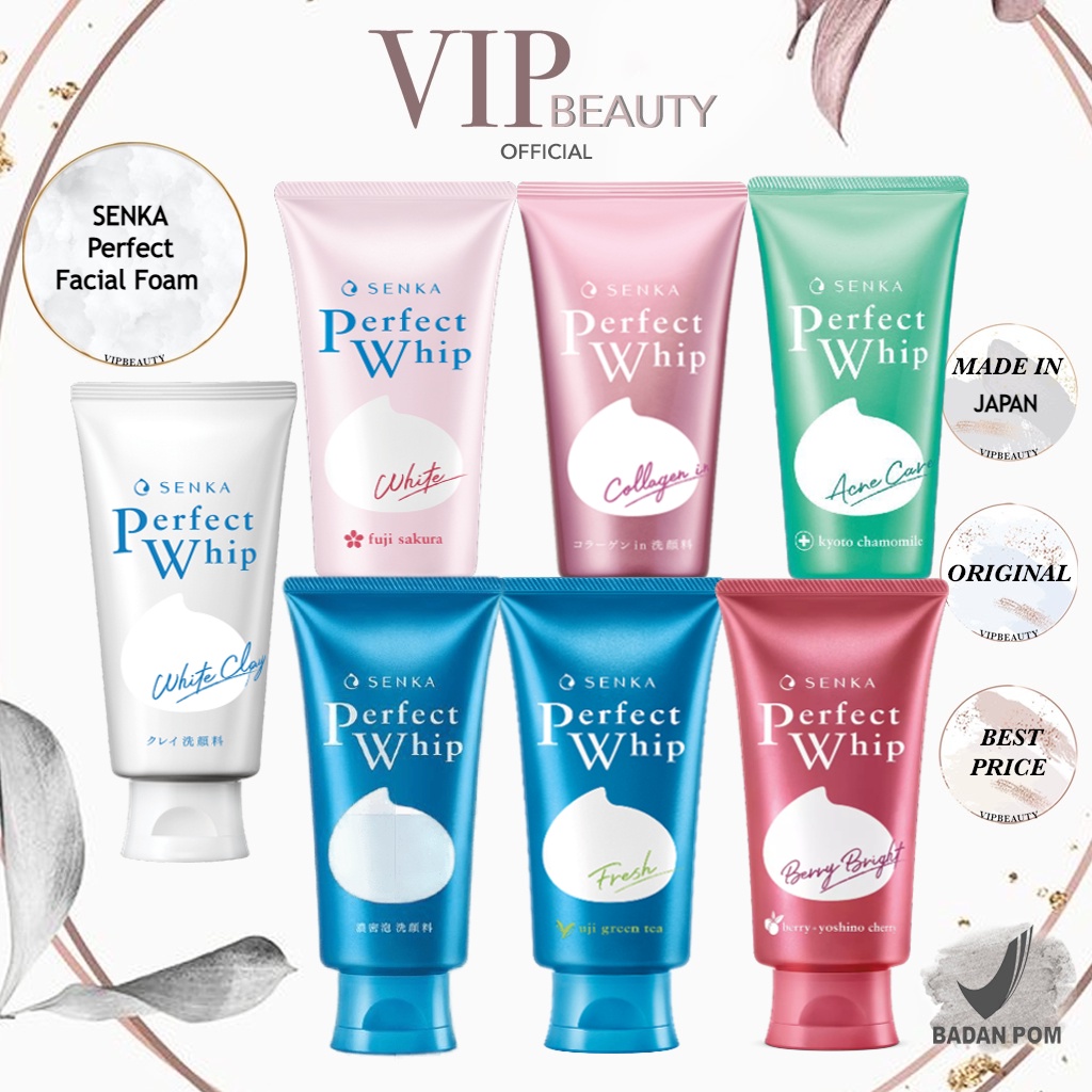 Jual SENKA Perfect Whip Collagen White Clay Anti Shine Vibrant