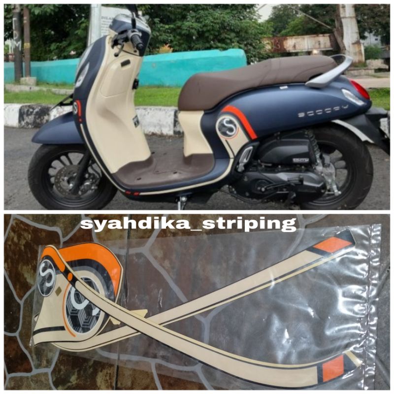 Jual Stiker Striping Lis Body Motor Honda New Scoopy Fashion Blue