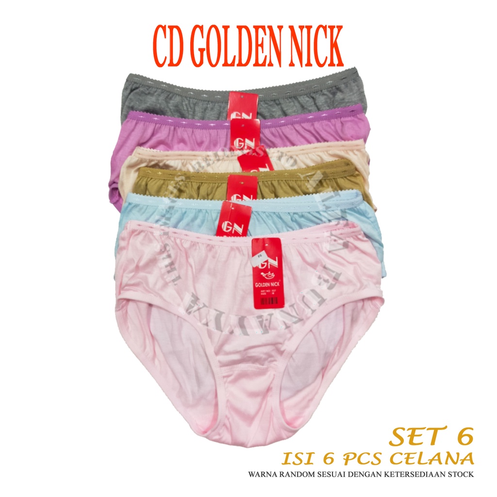 Jual SET 6 Celana Dalam Wanita GN 937 Pastel CD GOLDEN NICK Pakaian