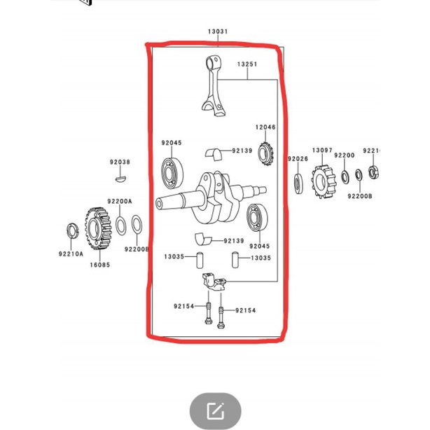 Jual Crankshaft Kruk As Kawasaki Bajaj Pulsar 200ns Original Kawasaki