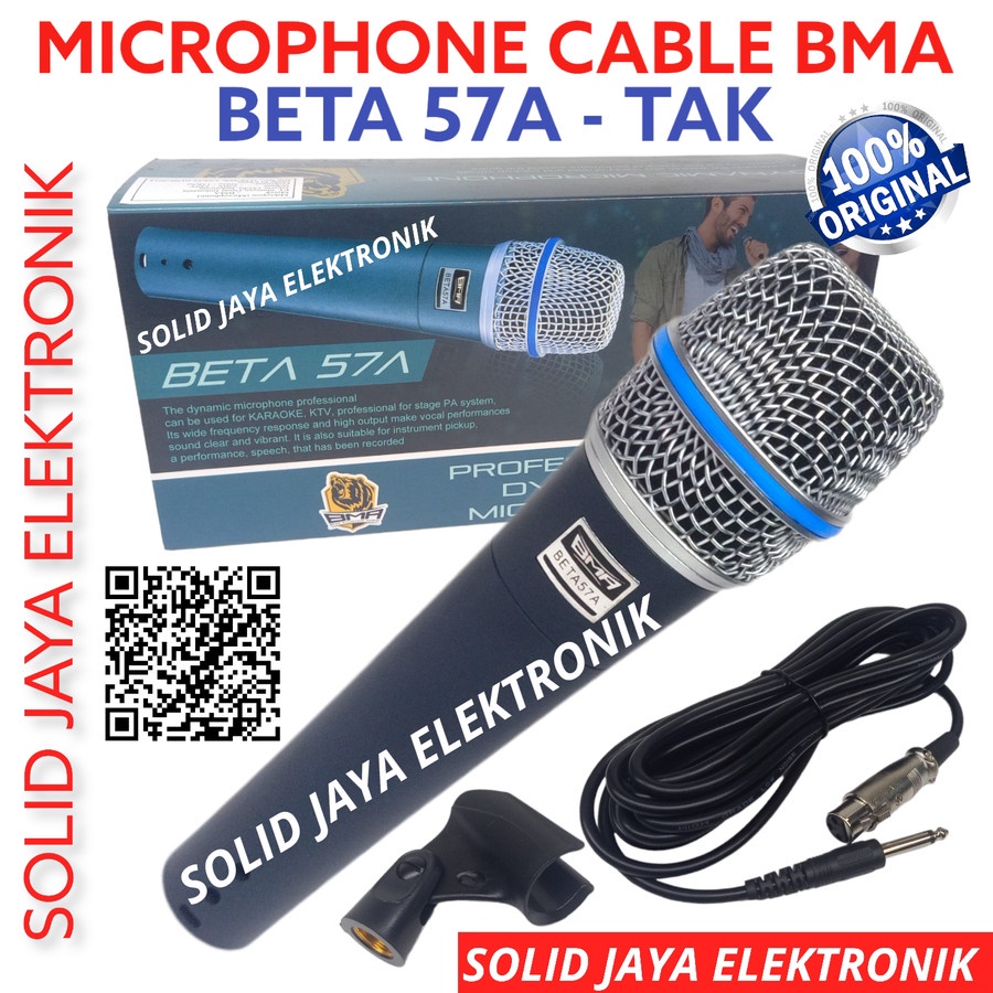 Jual MIC MICROPHONE BMA BETA 57A TAK DYNAMIC KABEL BETA57A BETA57 BETA