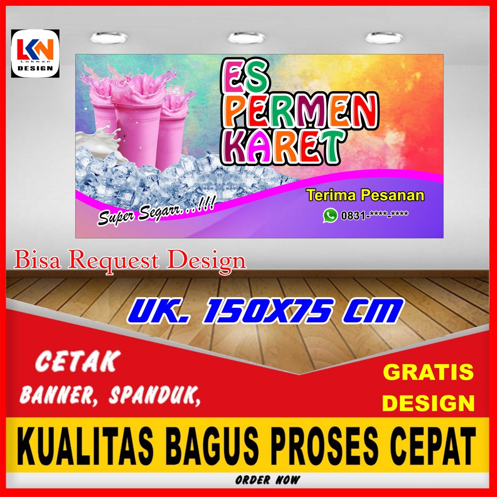 Jual Banner Spanduk Es Permen Karet Shopee Indonesia