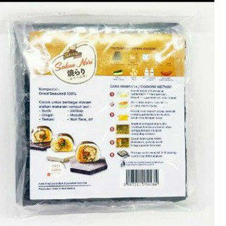 Jual SAKAO NORI 50 LEMBAR ROASTED SEAWEED RUMPUT LAUT PANGGANG Sushi