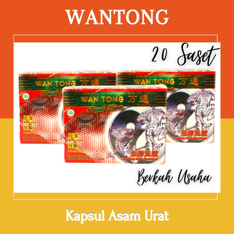 Jual WANTONG WAN TONG KAPSUL OBAT JAMU ASAM URAT PEGEL LINU FLU TULANG