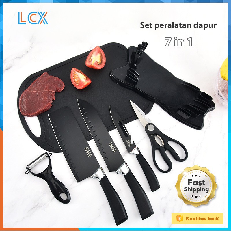 Jual LCX PISAU SET 7 IN 1 TALENAN Poenscae KITCHEN KNIFE SET Pisau