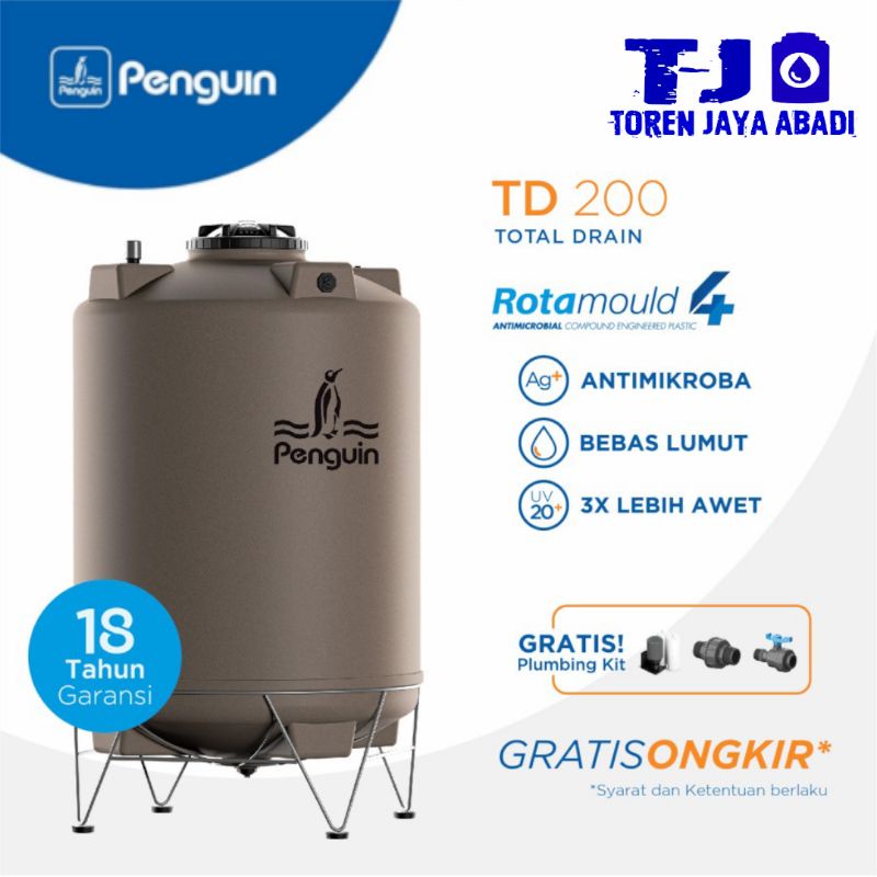 Jual Tandon Toren Tangki Air Total Drain Penguin TD 200 2 000